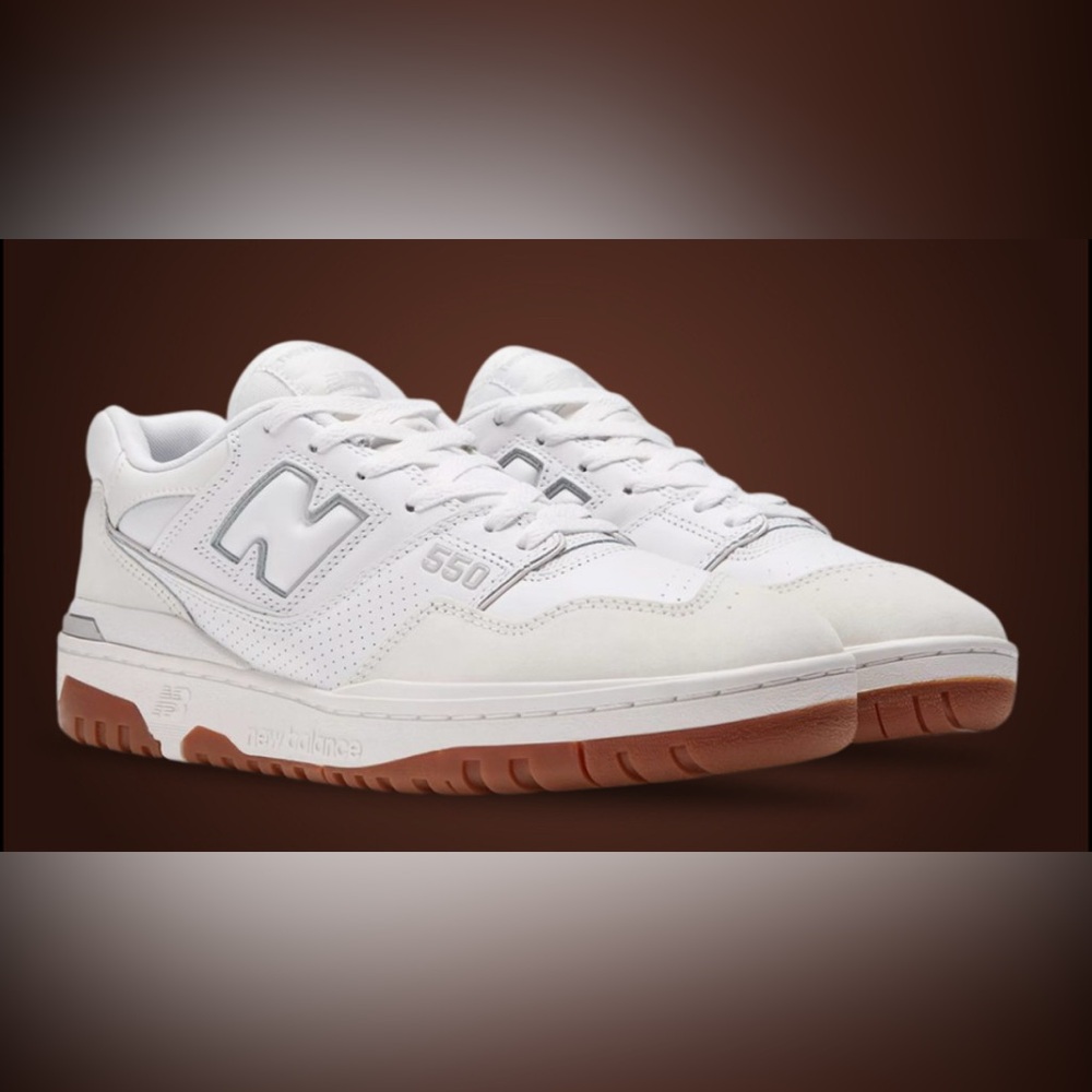 New Balance White Sneakers w Gum Bottoms